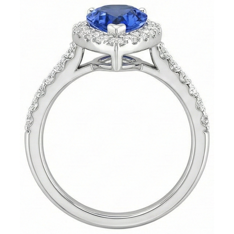 naturel pear tanzanite 12.25carats alliance sur blanc