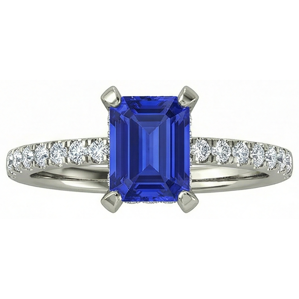 naturel tanzanite 12carats alliance angle de côté