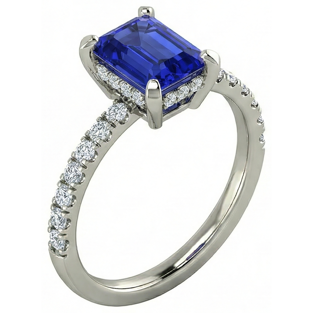 naturel tanzanite 12carats alliance détail rapproché