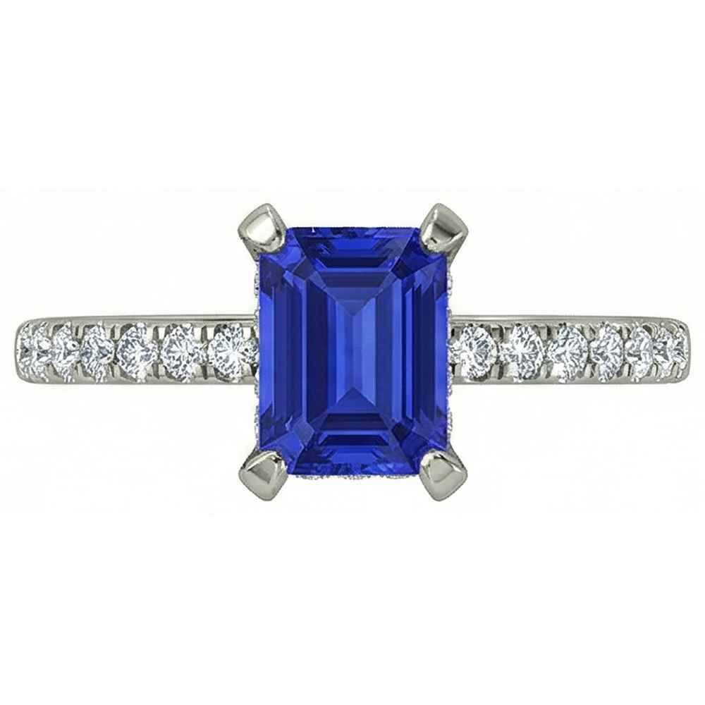 naturel tanzanite 12carats alliance vue de dessus