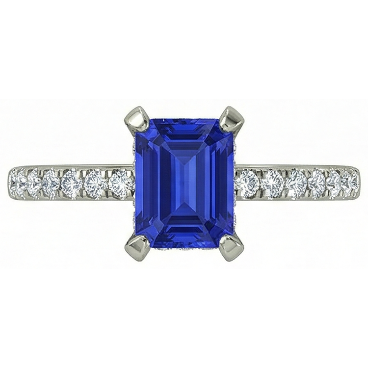 naturel tanzanite 12carats alliance vue de dessus