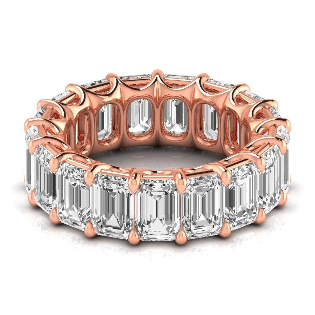 Diamant Fin Eternity Band 12,75 carats Or Rose 14 Carats – vue de face