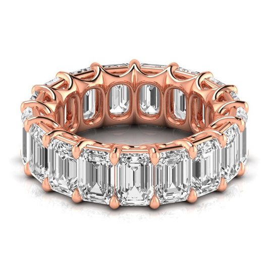 Diamant Fin Eternity Band 12,75 carats Or Rose 14 Carats – vue de face