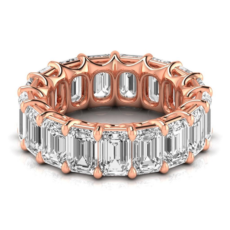 Diamant Fin Eternity Band 12,75 carats Or Rose 14 Carats – vue de face