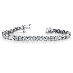 Or Blanc 14 Carats Brillant Bracelet Chaîne – 12,80-carats