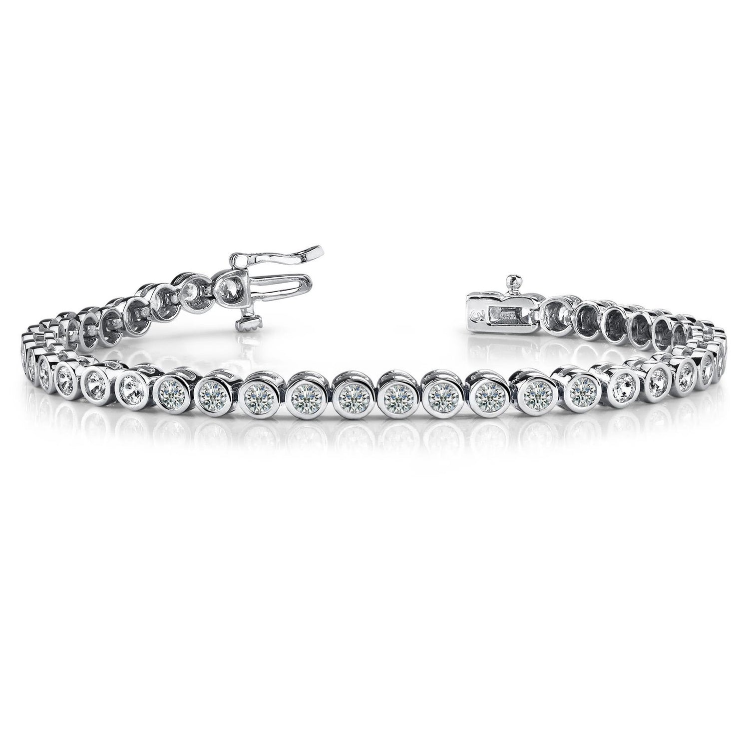 Taille Ronde Brillant bague en Or Blanc 14 Carats – vue principale