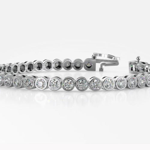 Brillant Bracelet Chaîne 12,80-carats Or Blanc 14 Carats – vue de côté