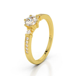 Éblouissant Pureté VVS Brillant Solitaire avec Pierres Latérales