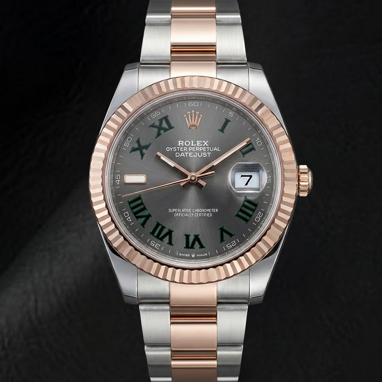 126331 Montre Rolex pour homme, cadran gris or bicolore 18 carats