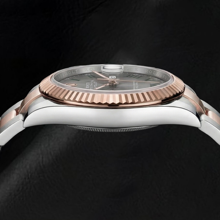 126331 Montre Rolex pour homme, cadran gris or bicolore 18 carats