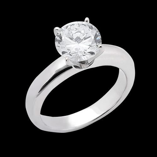 Diamant Fin Bague Mono-Pierre – vue de face
