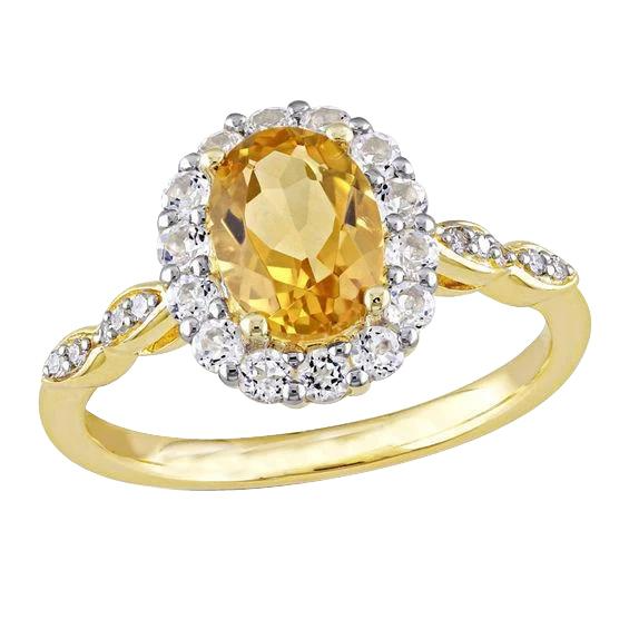 Sur mesure Citrine Bague avec Gemme 14,75 carats – vue principale