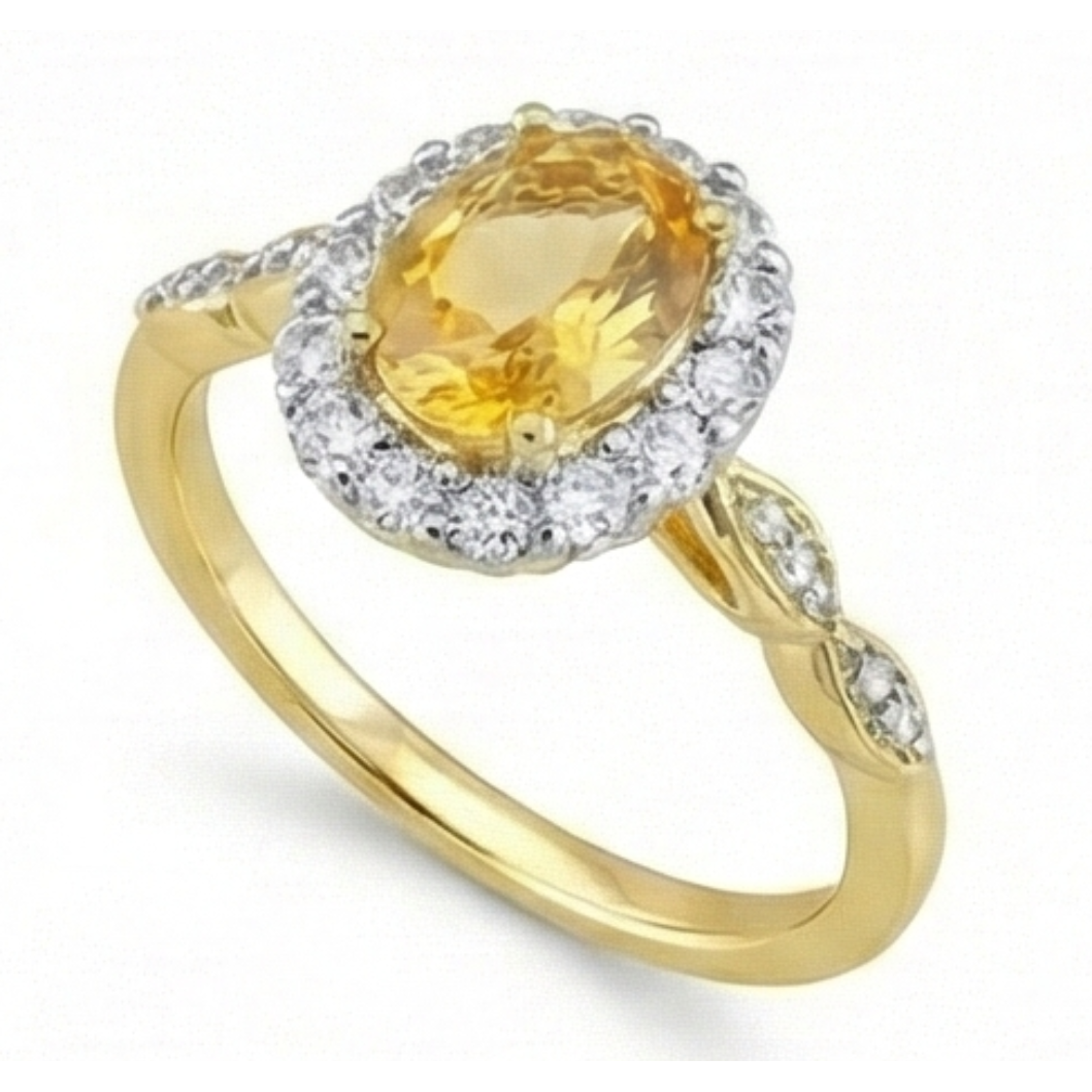 Citrine Bague avec Gemme – vue de côté