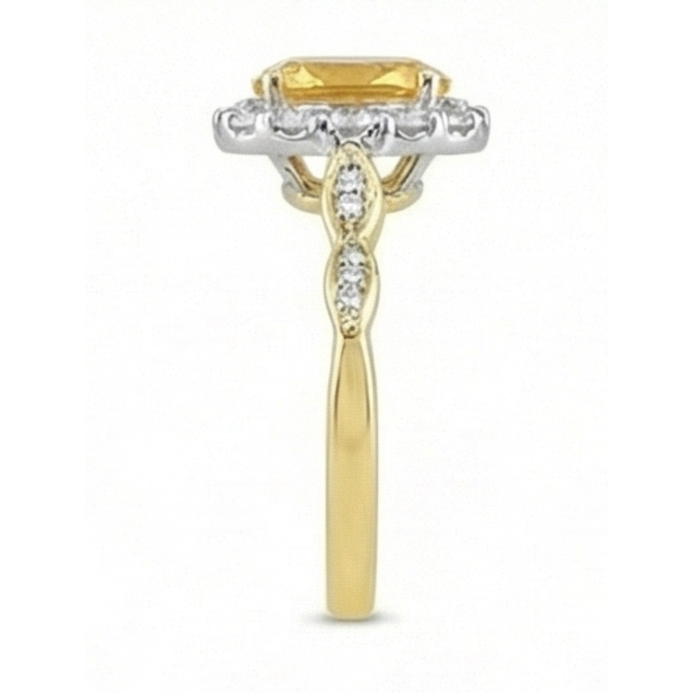 Citrine Bague avec Gemme 14,75 carats Or Jaune 14 Carats – vue de profil