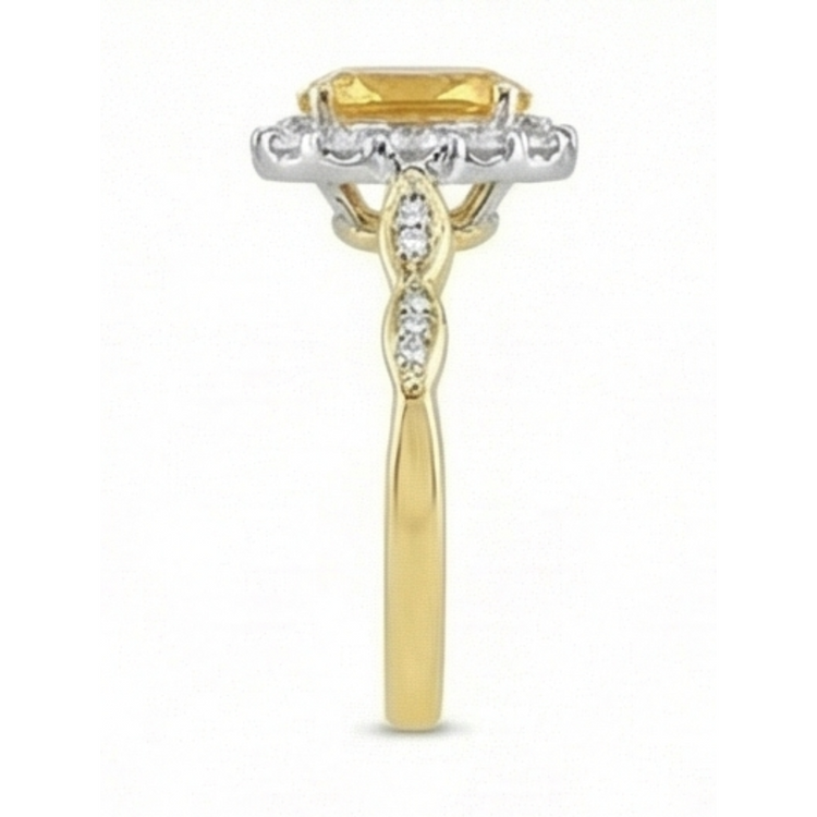 Citrine Bague avec Gemme 14,75 carats Or Jaune 14 Carats – vue de profil