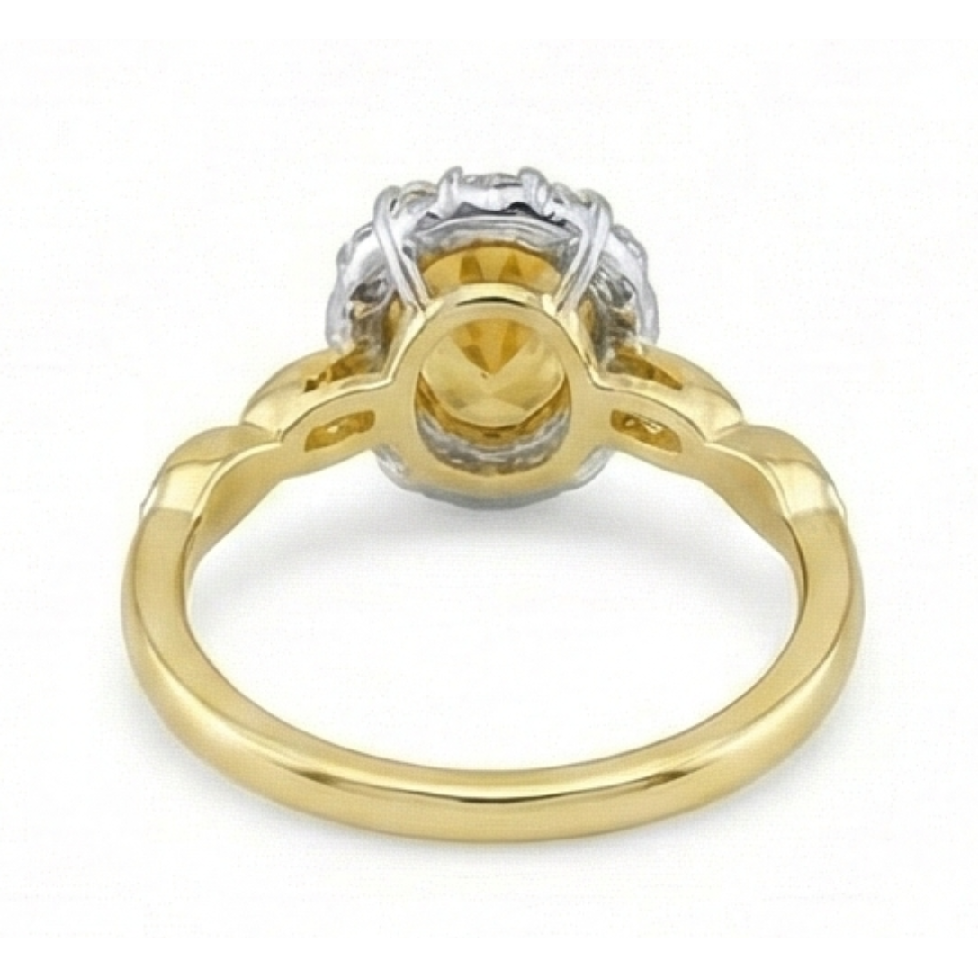 Citrine Bague avec Gemme 14,75 carats Or Jaune 14 Carats – vue arrière