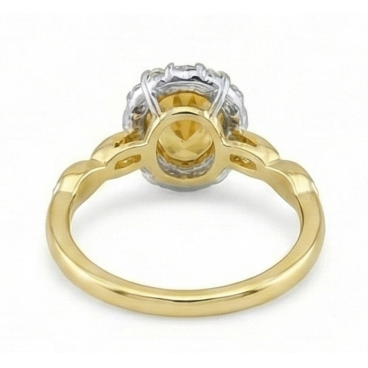Citrine Bague avec Gemme 14,75 carats Or Jaune 14 Carats – vue arrière