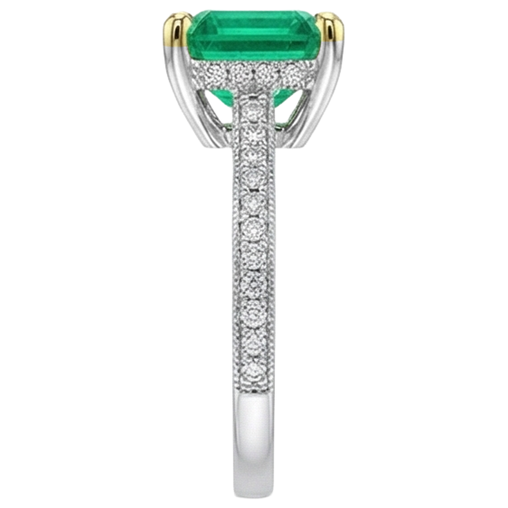 Brillant Bague Pierre de Couleur 2 carats – vue de profil