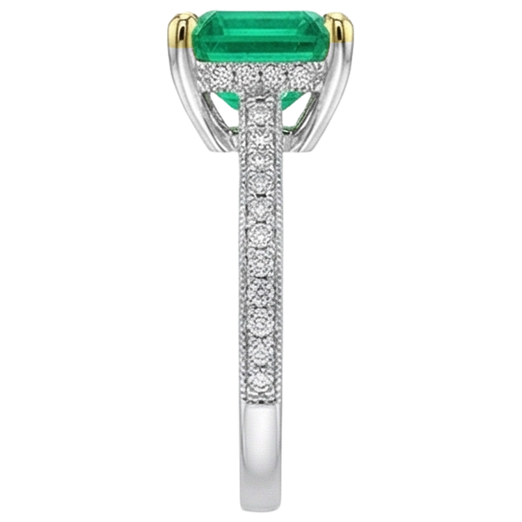 Brillant Bague Pierre de Couleur 2 carats – vue de profil