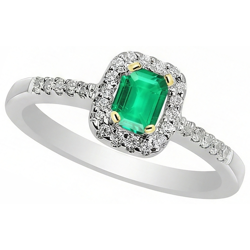 Émeraude Fine Bague Pierre de Couleur – vue de profil
