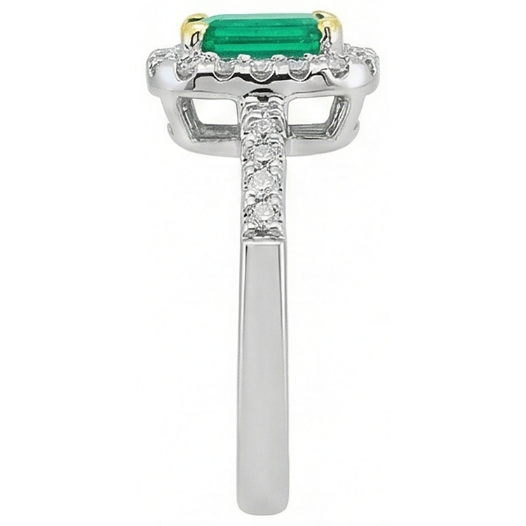 Émeraude Fine Bague Pierre de Couleur – vue de dessus