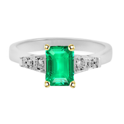 Confectionné main Bague Pierre de Couleur avec Émeraude Fine