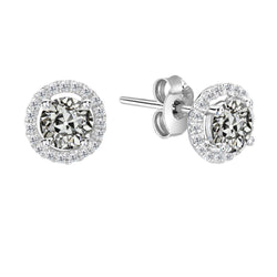 Taille Old Mine Diamant Pendants d'Oreilles – 3 carats en Or 14K