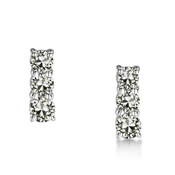 Diamant Boucles d'Oreilles 1 carats G/VS1 – Or Blanc 14 Carats