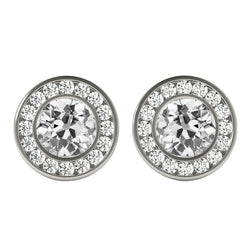 Diamant Puces d'Oreilles – Or 14K Blanc 6,50 carats