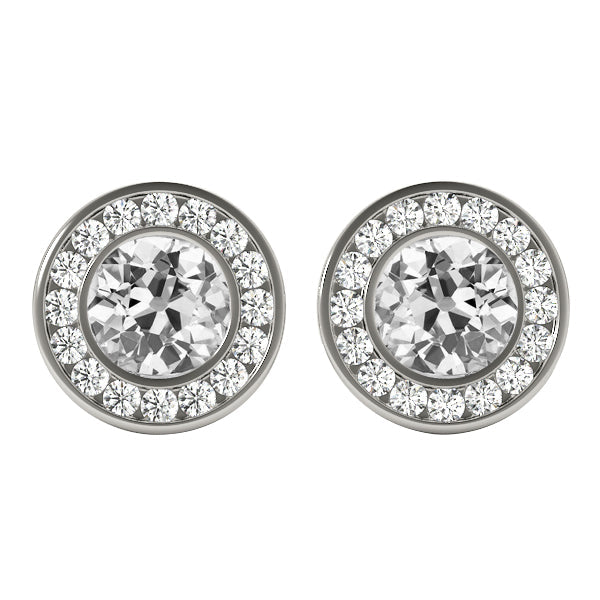 Diamant Puces d'Oreilles 6,50 carats Or 14K Blanc – vue principale