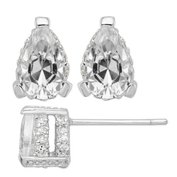 Brillant Puces d'Oreilles 6,50 carats F/VS1 – Or 14K Blanc