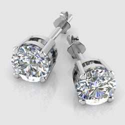 1,5 carats Brillant Pendants d'Oreilles en Or Blanc 14 Carats