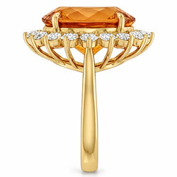 Éblouissant Pureté VVS Citrine Dorée Bague Pierre Précieuse