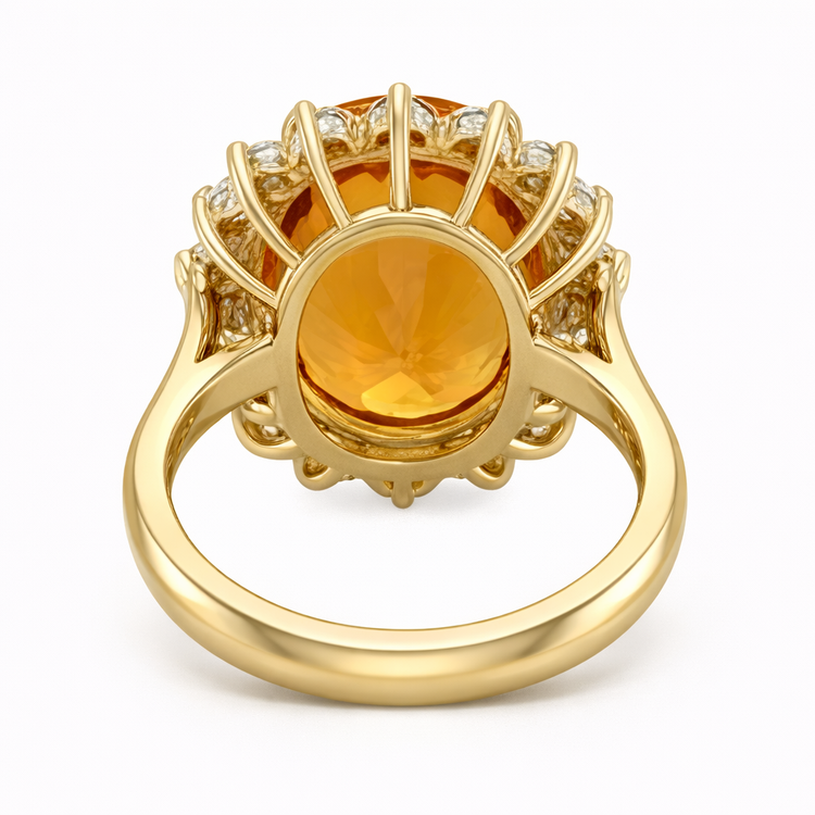 Éblouissant Bague Pierre Précieuse 15,50 carats – vue arrière