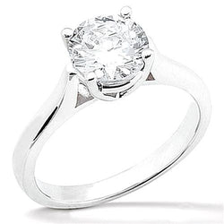 Brillant Bague Mono-Pierre 1,50 carats F/VS1 – Or 14K Rose