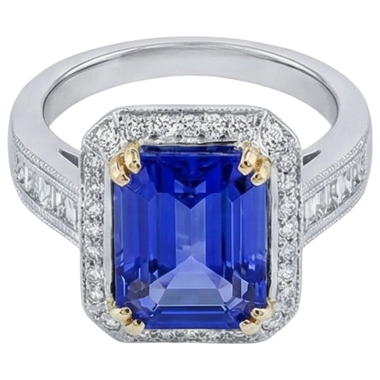 naturel tanzanite 16.50carats alliance angle de côté