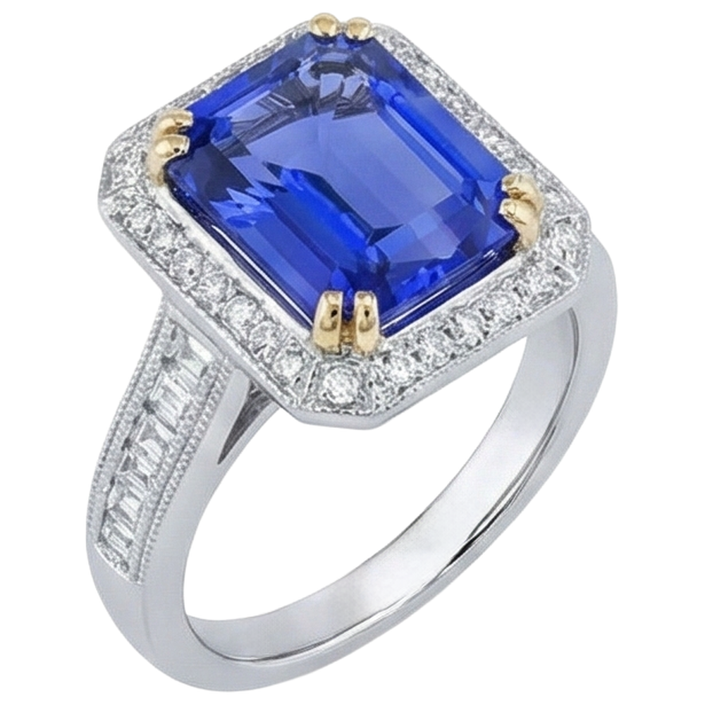 naturel tanzanite 16.50carats alliance détail rapproché