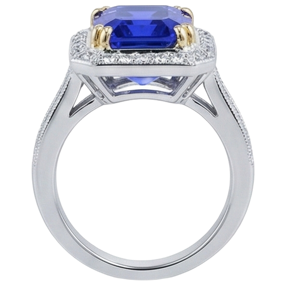 naturel tanzanite 16.50carats alliance vue de dessus