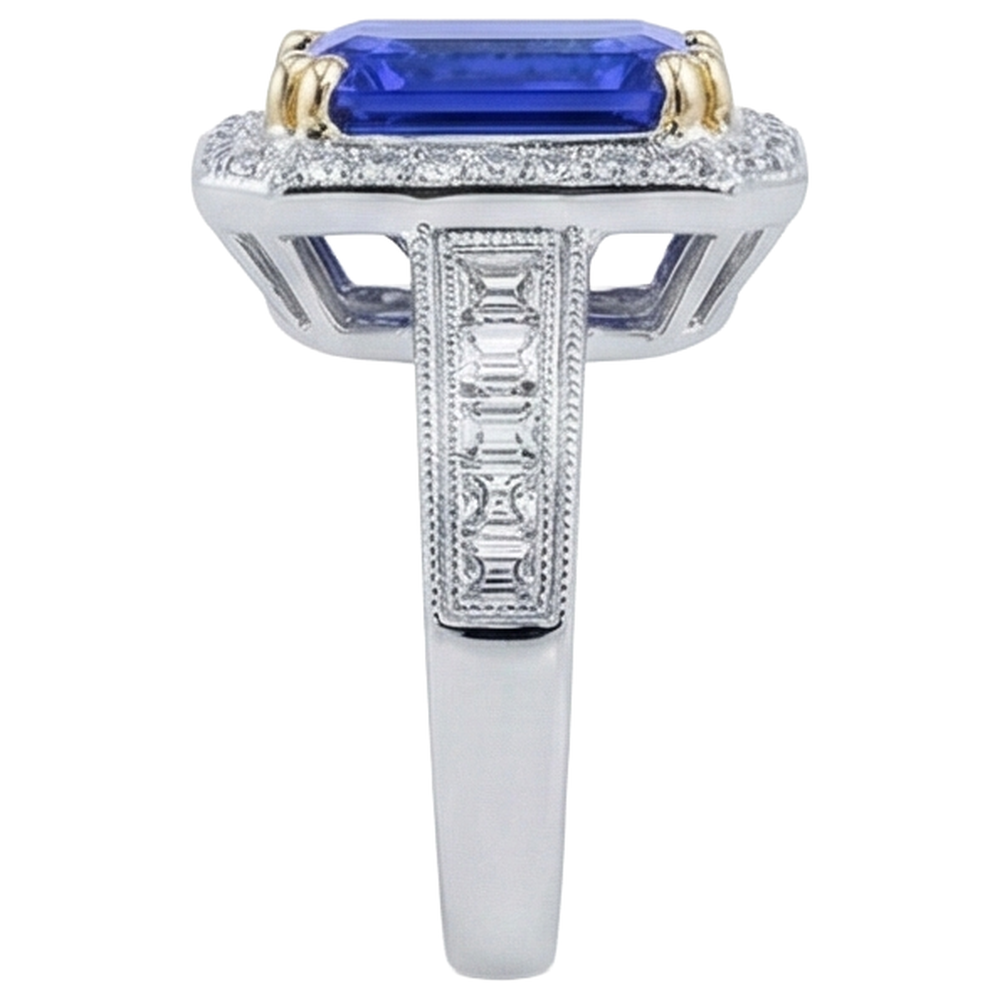 naturel tanzanite 16.50carats alliance vue de profil