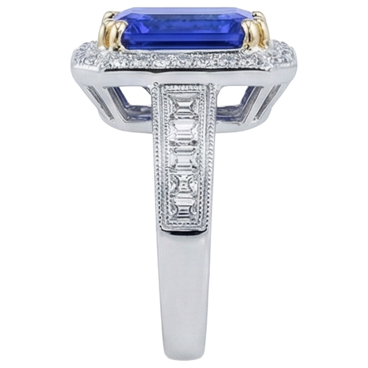 naturel tanzanite 16.50carats alliance vue de profil