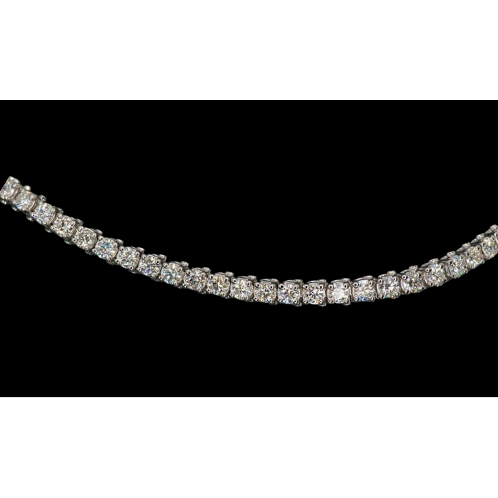 Diamant Taille Brillant Bracelet en Or Blanc 14 Carats – vue de face