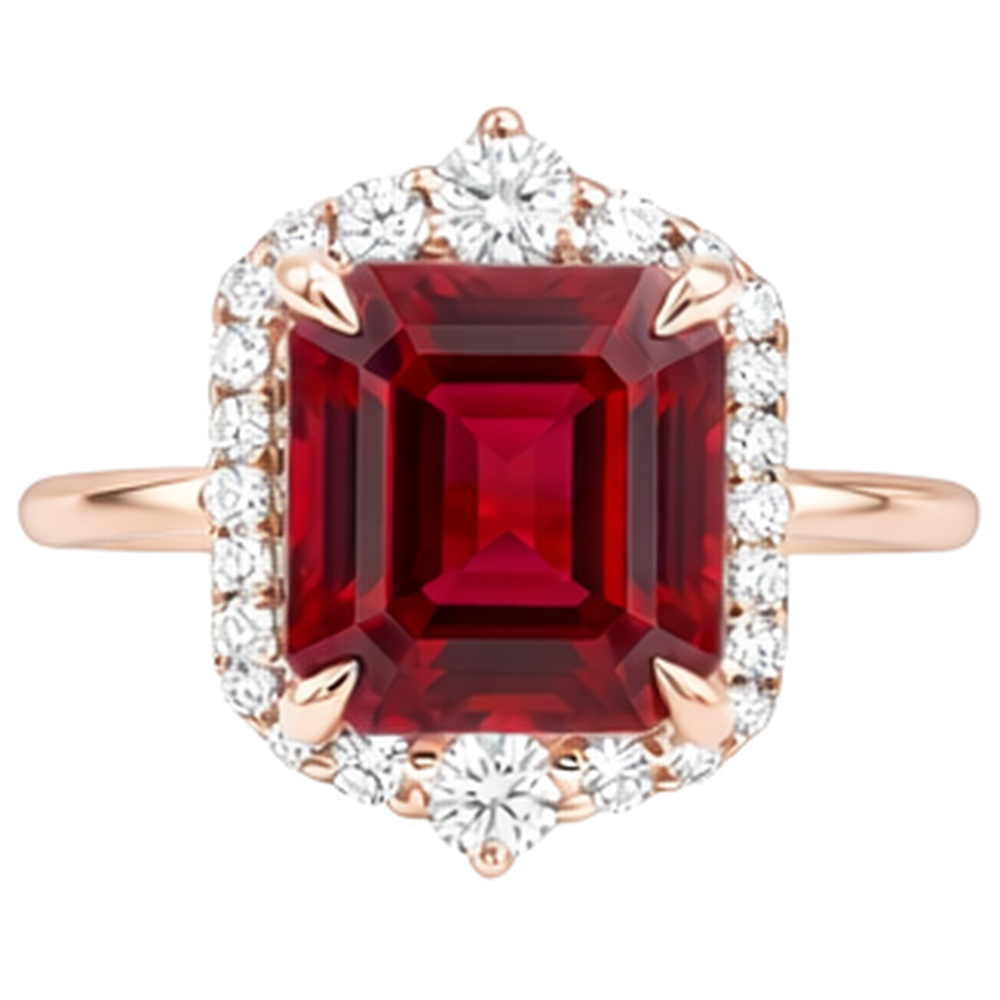 Rubis Bague Pierre Précieuse 17,00-carats Or 14K Rose – vue principale