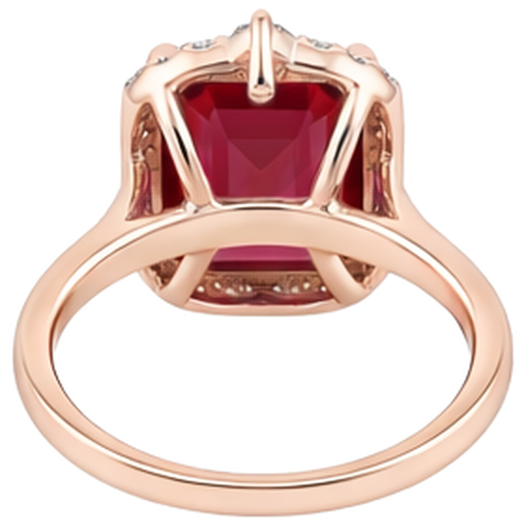 Rubis Bague Pierre Précieuse 17,00-carats Or 14K Rose – vue de dessus