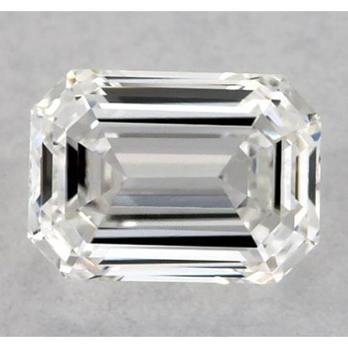 Diamant émeraude de 1,75 carat, non serti, couleur E, pureté VS1, très bonne taille.