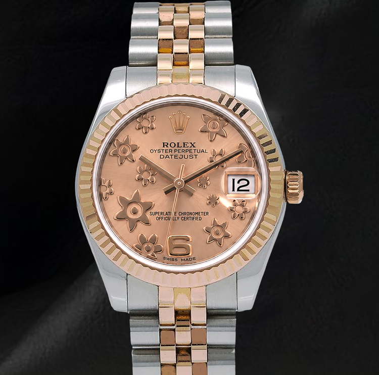 Montre Rolex Datejust 178271 Cadran Floral Saumon 31 mm Bicolore