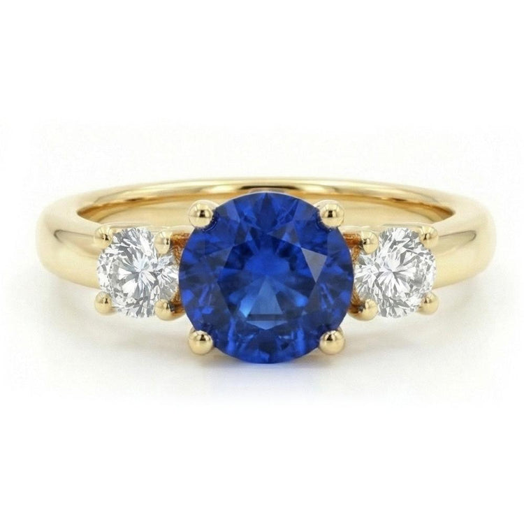 Bague de fiançailles diamant à trois pierres de 1 carat en or jaune 14K