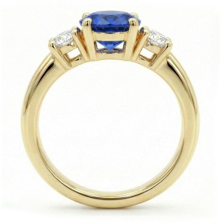 Bague de fiançailles diamant à trois pierres de 1 carat en or jaune 14K