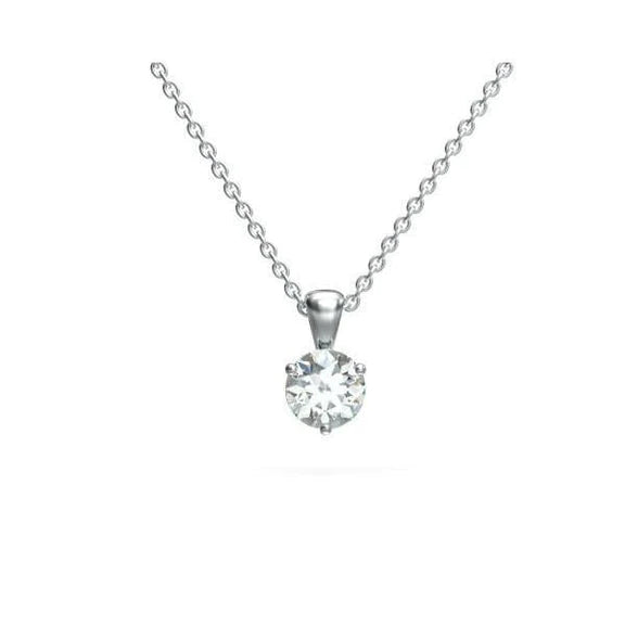 1.20 Ct. Femmes Rondes Réel Diamant Collier Pendentif En Or Massif Bijoux Fin