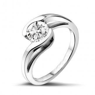 1.25 Carat Solitaire Véritable diamant Taille Bague De Mariage Or Blanc 14K