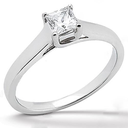 1.25 Ct. Bague Réel Diamant Solitaire Taille Princesse